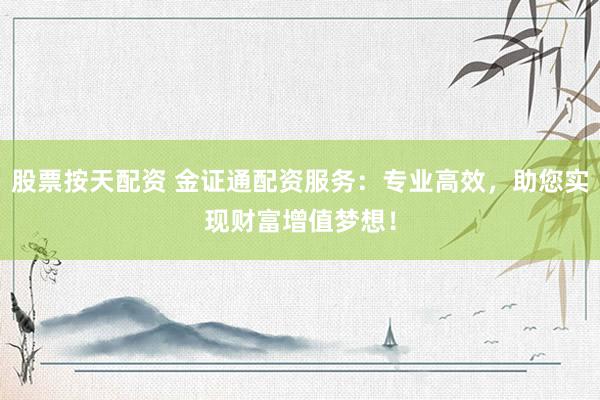 股票按天配资 金证通配资服务：专业高效，助您实现财富增值梦想！