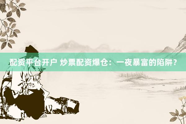 配资平台开户 炒票配资爆仓：一夜暴富的陷阱？
