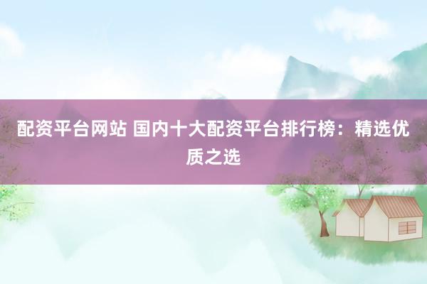 配资平台网站 国内十大配资平台排行榜：精选优质之选