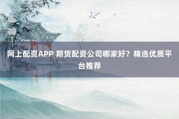 网上配资APP 期货配资公司哪家好?精选优质平台推荐