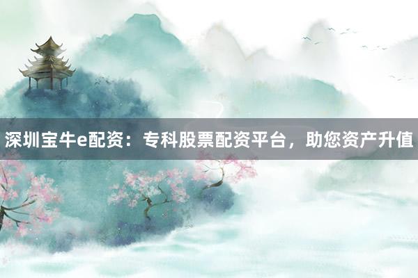 深圳宝牛e配资:专科股票配资平台,助您资产升值