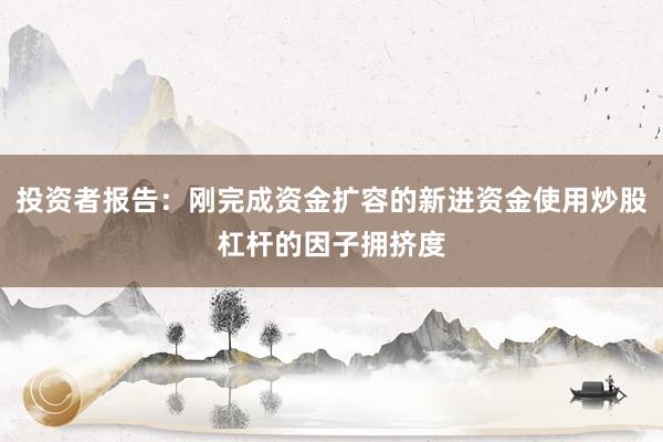投资者报告：刚完成资金扩容的新进资金使用炒股杠杆的因子拥挤度