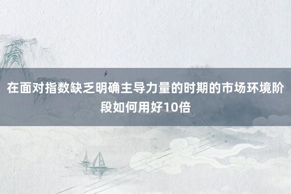 在面对指数缺乏明确主导力量的时期的市场环境阶段如何用好10倍